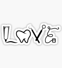 LOVE Dental Babe Hygienist Assistant Gift Lab Tech T Shirt Sticker