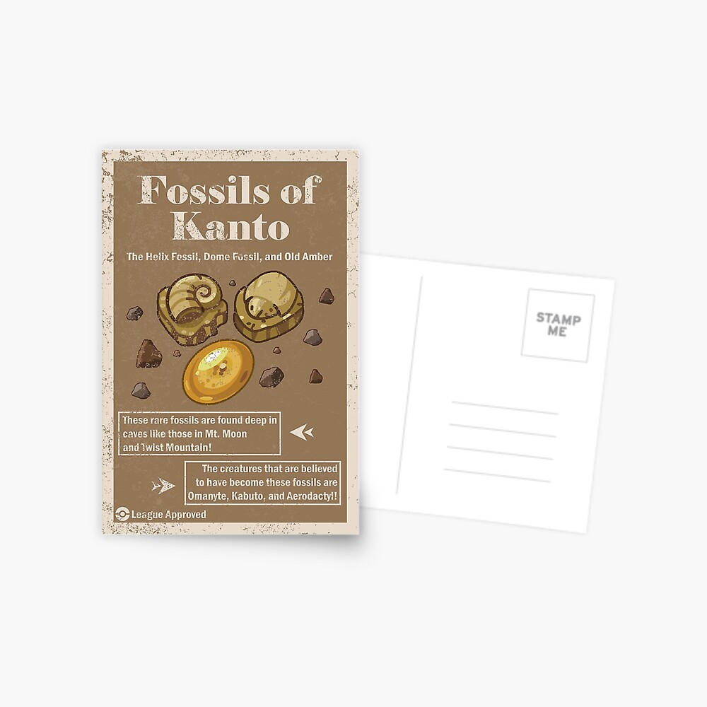 "Kanto Fossils Advert" Postcard for Sale by Swainathan Redbubble
