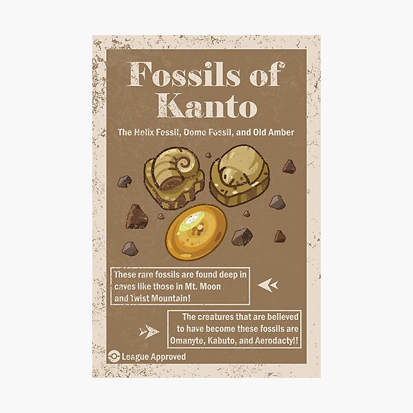 Artikel-Vorschau von Kanto-Fossilien-Anzeige, designt und verkauft von Daniel Swain Creations.
