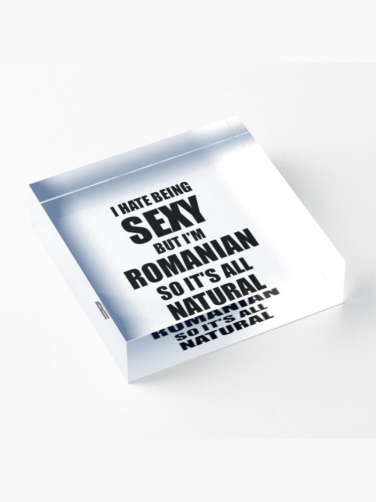 Alternate view of Sexy Romanian Husband Boyfriend Wife Romania Pride Funny Gift Acrylic Block