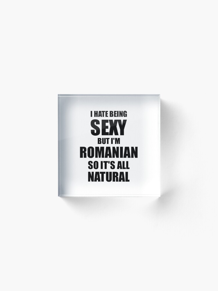 Alternate view of Sexy Romanian Husband Boyfriend Wife Romania Pride Funny Gift Acrylic Block