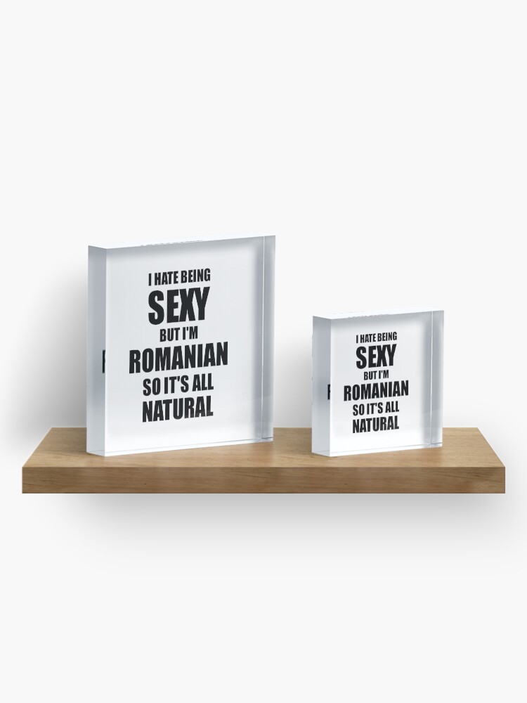 Alternate view of Sexy Romanian Husband Boyfriend Wife Romania Pride Funny Gift Acrylic Block