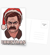 Ron Swanson Christmas Postcards