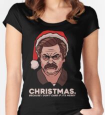 Ron Swanson Christmas Women's Fitted Scoop T-Shirt