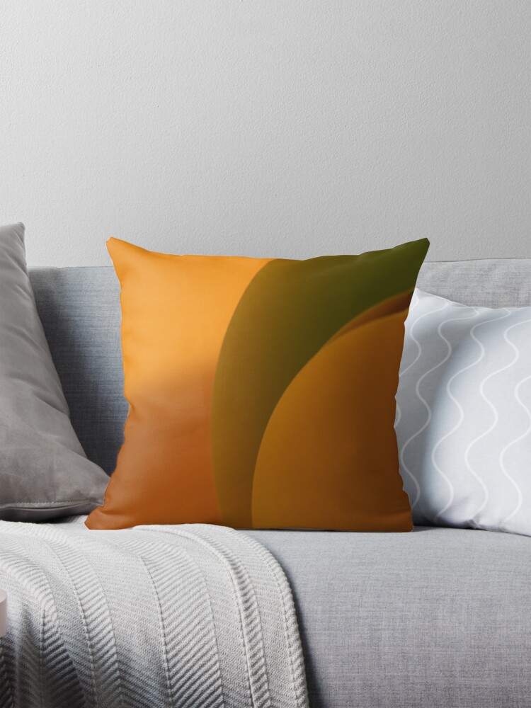 Thumbnail 1 of 4, Pillow, Lumina Green Road - Colorful Pop Abstract Yellow Orange and Green Lines designed and sold by natula.