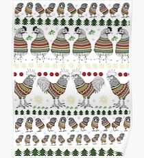 Christmas Chicken Knit Poster