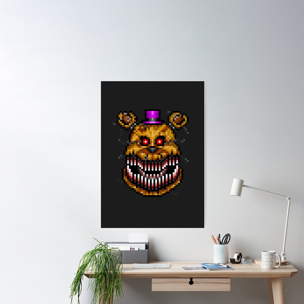 Five Nights at Freddys 4 - Nightmare Fredbear - Pixel art Poster