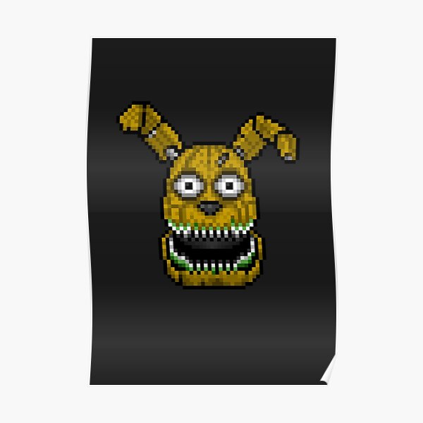 Five Nights At Freddy S Plushtrap Pixel Art Poster By Geeksomniac Redbubble