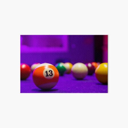 Billiard balls in a pool table Art Board Print