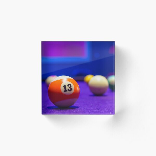 Billiard balls in a pool table Acrylic Block