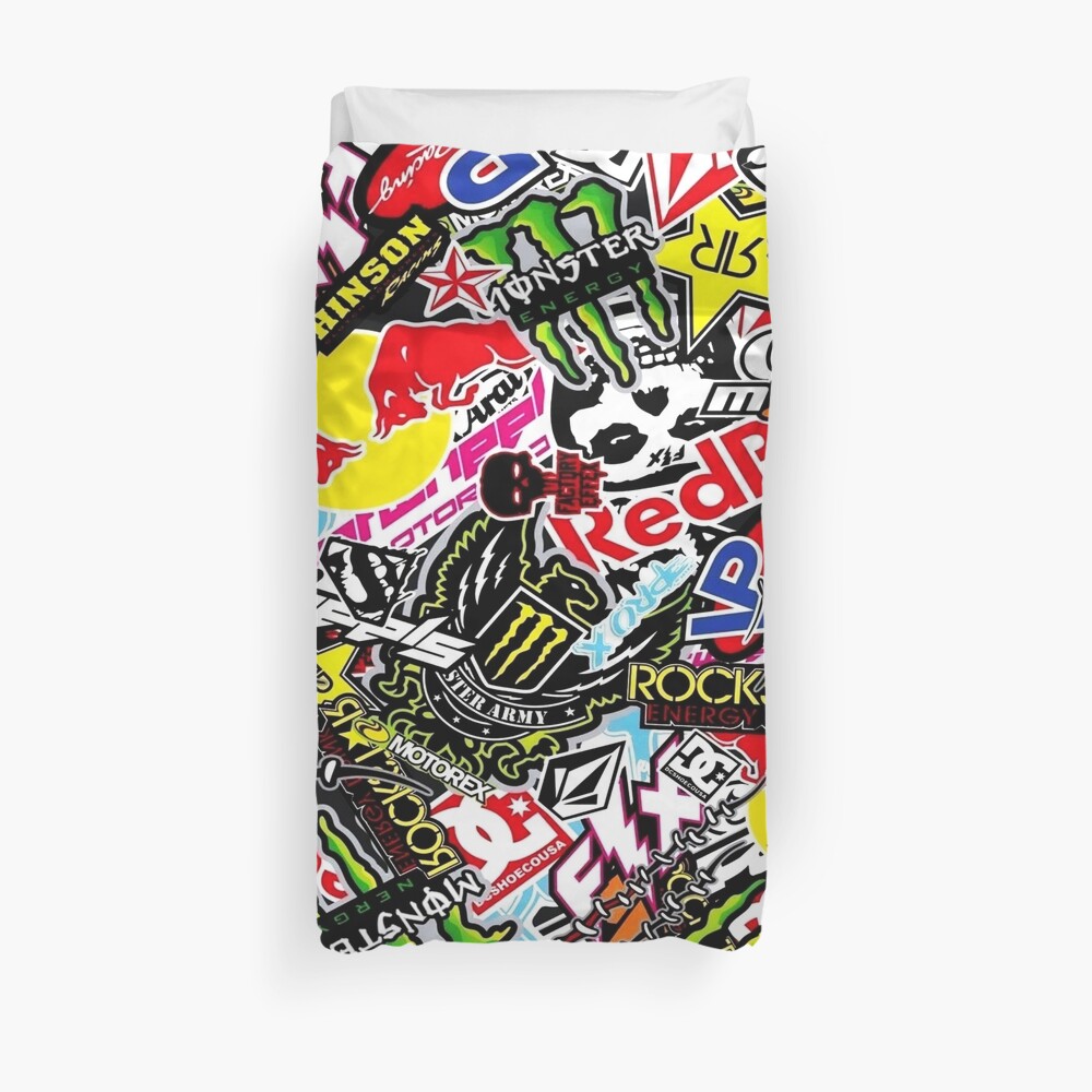 Sticker Logo Collage Duvet Cover