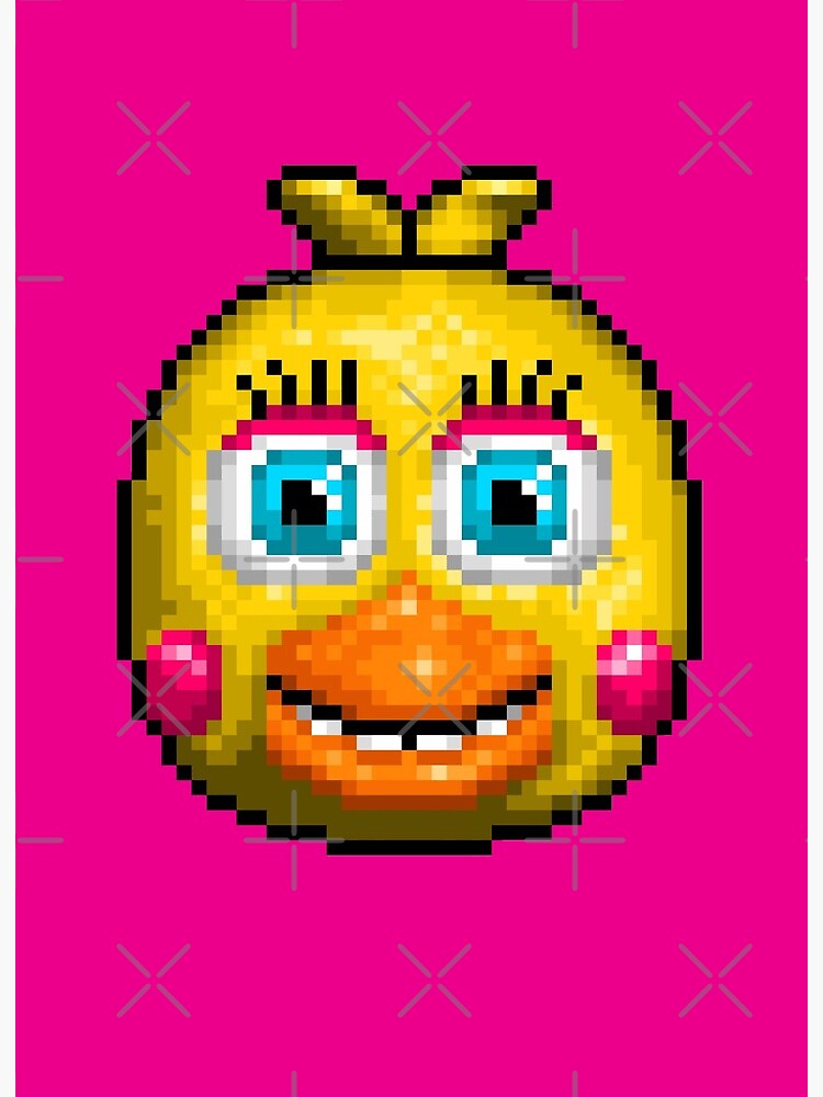 Adventure Withered Chica - FNAF World - Pixel Art Greeting Card