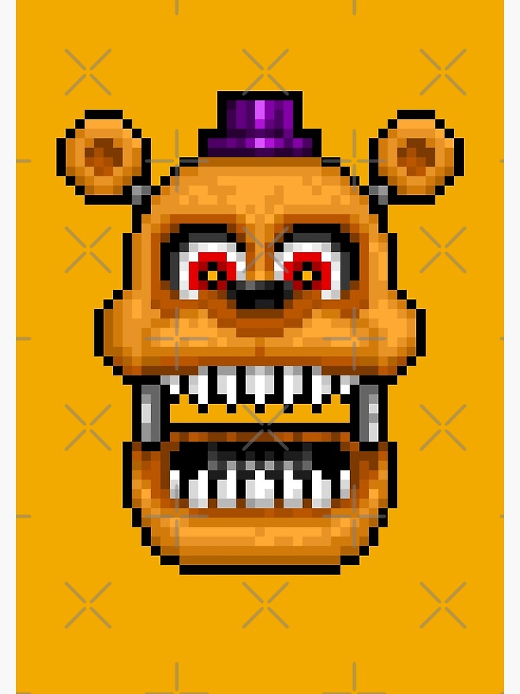 Nightmare fredbear v2 pixel art