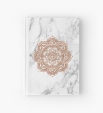 Rose gold mandala on marble Hardcover Journal