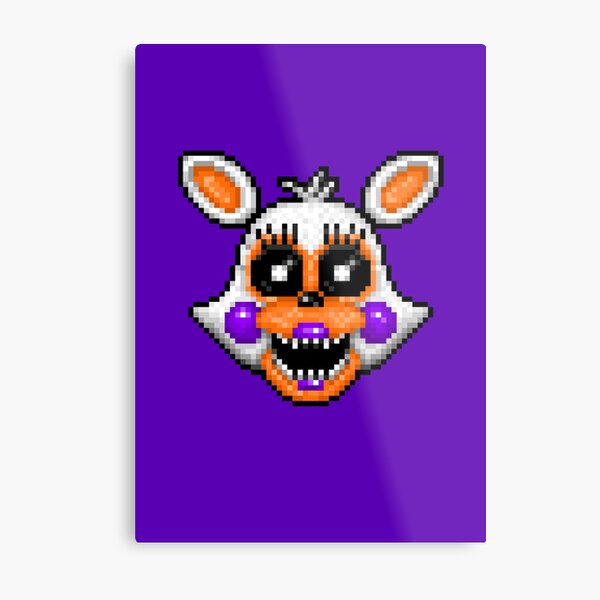 Lolbit - FNAF World - Pixel Art | Metal Print