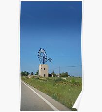 windmill - mill - europe - eco - landscape - gift Poster