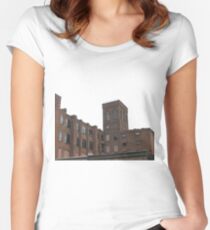 #town #facade #architecture #city #sky #outdoors #brick #old #ancient #religion #tower #horizontal #colorimage #famousplace #locallandmark #nationallandmark #residentialdistrict #nopeople Women's Fitted Scoop T-Shirt