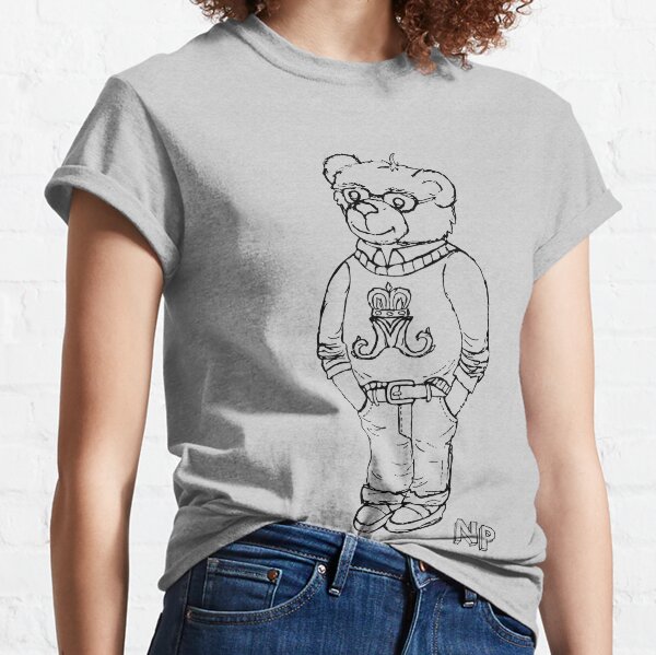 Preppy bear hand drawn illustration Classic T-Shirt