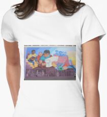 #Mural #Painting #groupofpeople #30years #midadult #20years #youngadult #adult #mural #streetart #people #art #painting #graffiti #realpeople #horizontal #colorimage #wide #women #females #men #males Women's Fitted T-Shirt