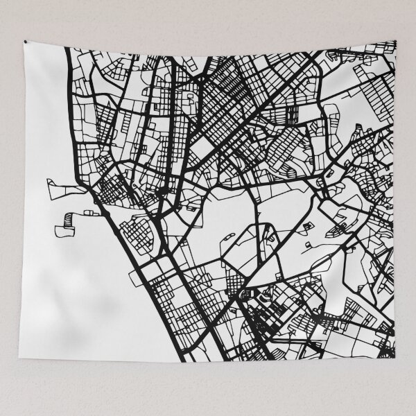 Item preview, MANILA PHILIPPINES BLACK CITY STREET MAP ART designed and sold by deificusArt.