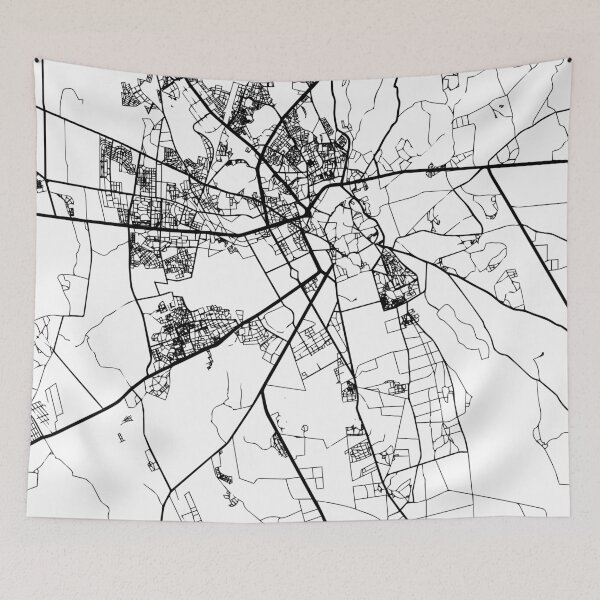 Item preview, MARRAKESH MOROCCO BLACK CITY STREET MAP ART designed and sold by deificusArt.