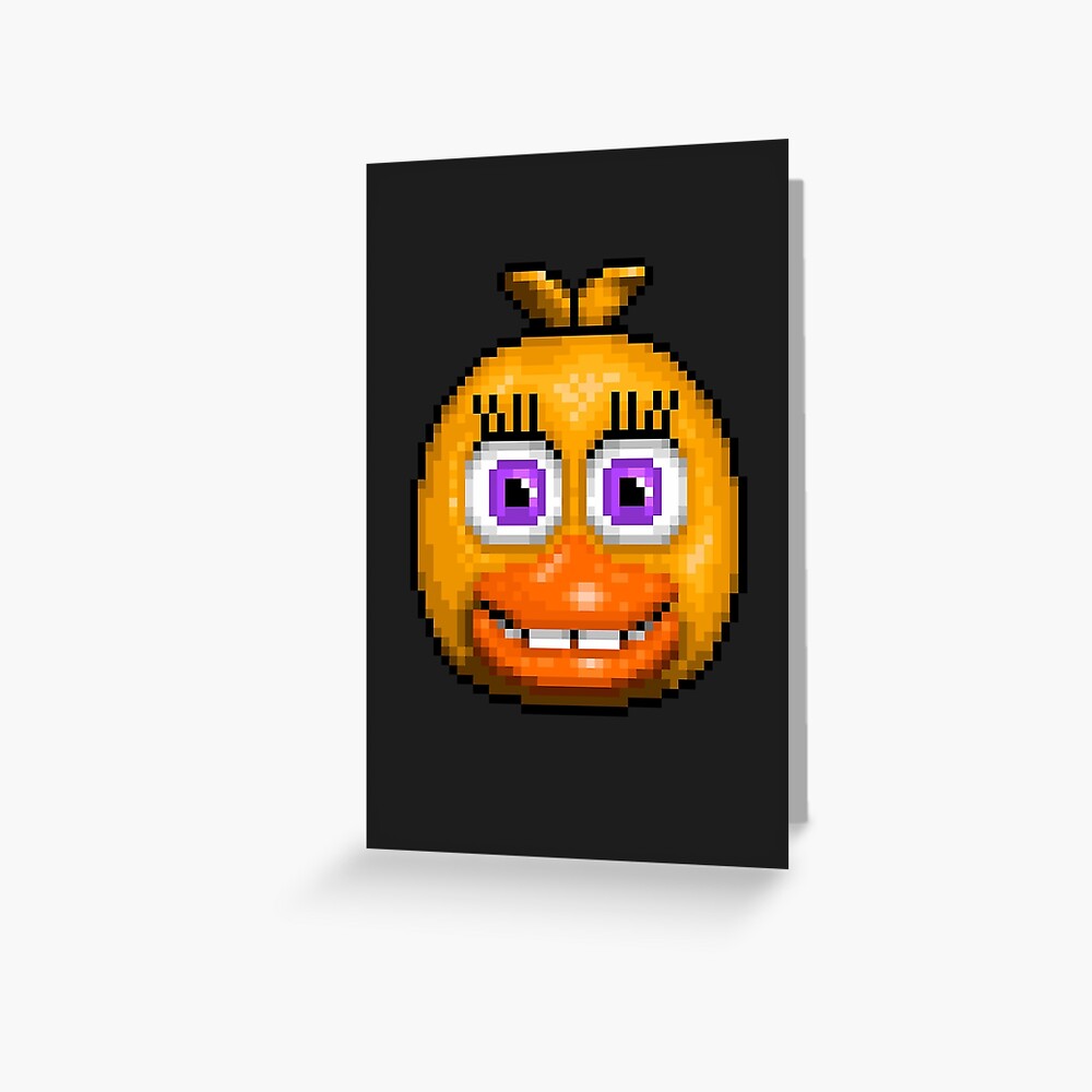 Adventure Withered Chica - FNAF World - Pixel Art Greeting Card