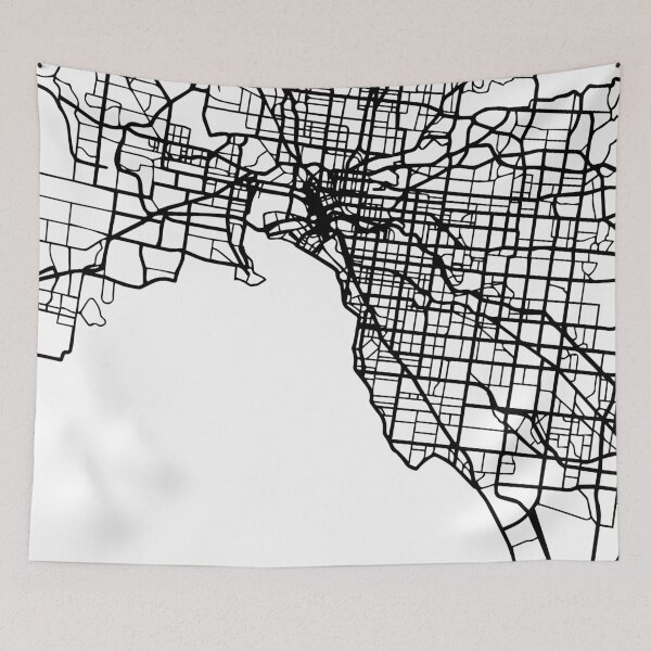 Item preview, MELBOURNE AUSTRALIA BLACK CITY STREET MAP ART designed and sold by deificusArt.