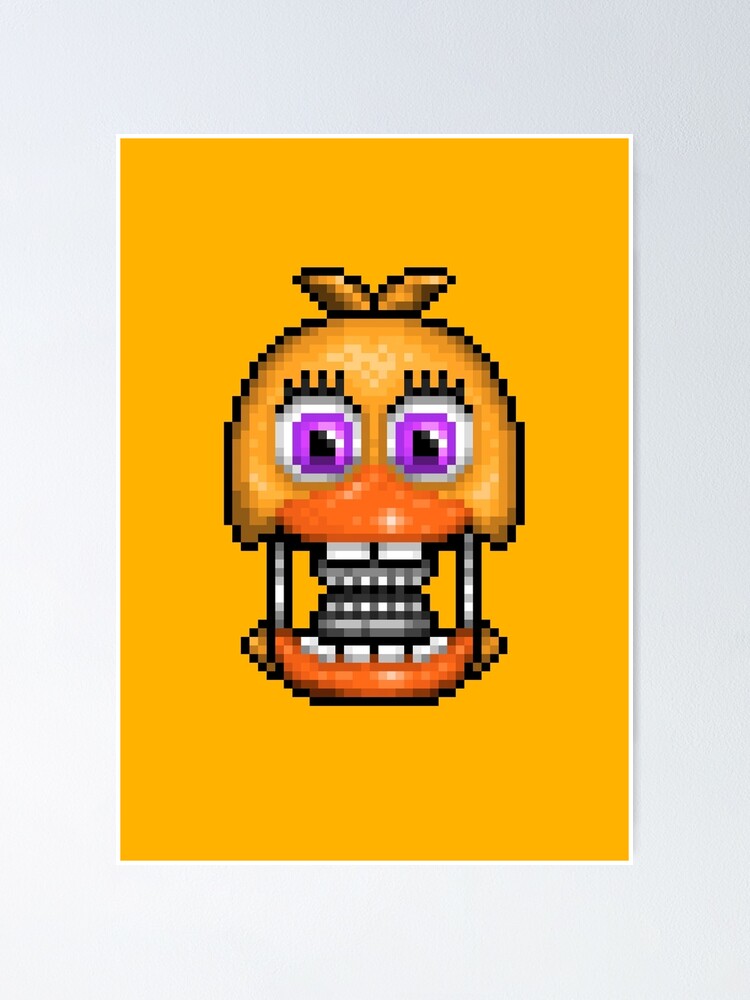 Adventure Withered Chica Fnaf World Pixel Art Poster By