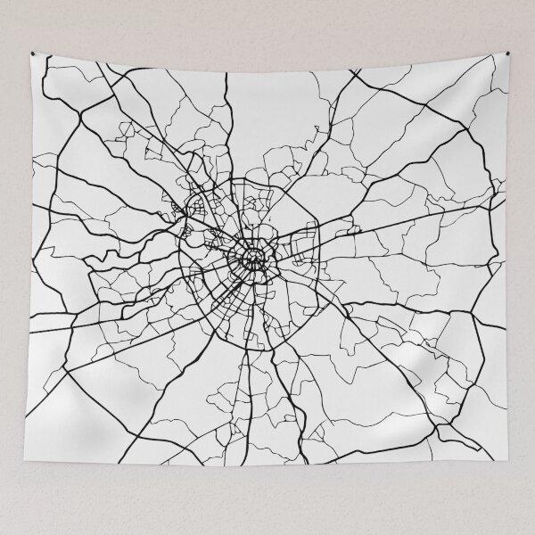 Item preview, MOSCOW RUSSIA BLACK CITY STREET MAP ART designed and sold by deificusArt.