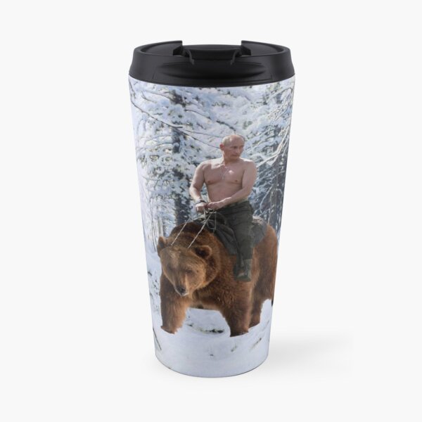 Putin on a bear Travel Mug