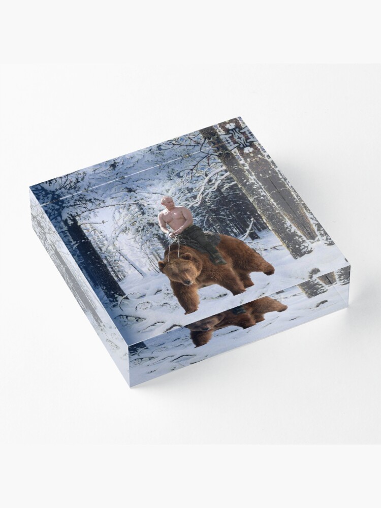 Alternate view of Putin on a bear Acrylic Block