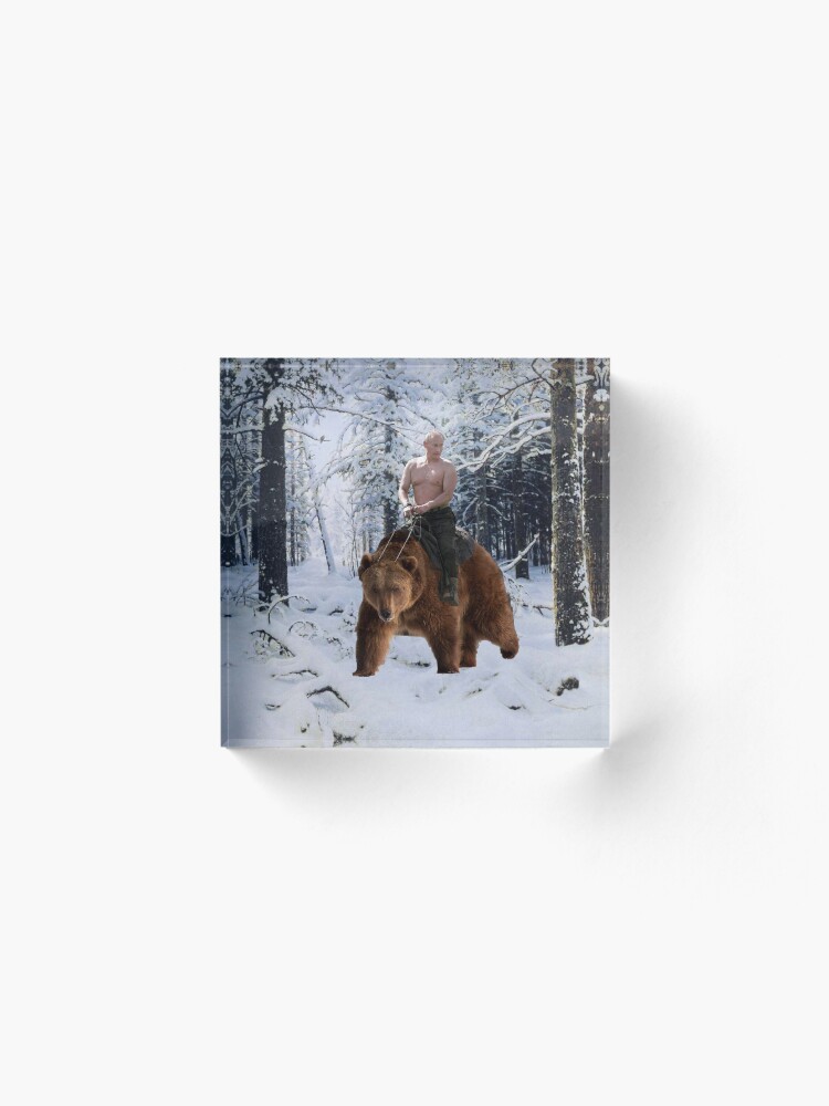 Alternate view of Putin on a bear Acrylic Block