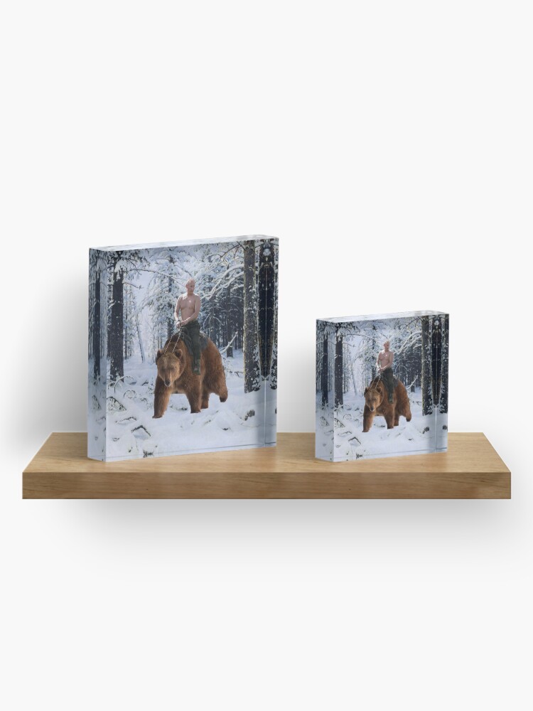 Alternate view of Putin on a bear Acrylic Block