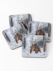 Putin auf einen Bären Untersetzer