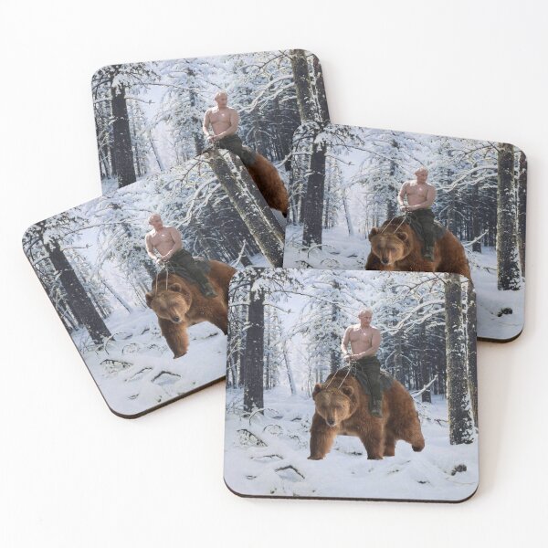 Putin on a bear Coasters (Set of 4)