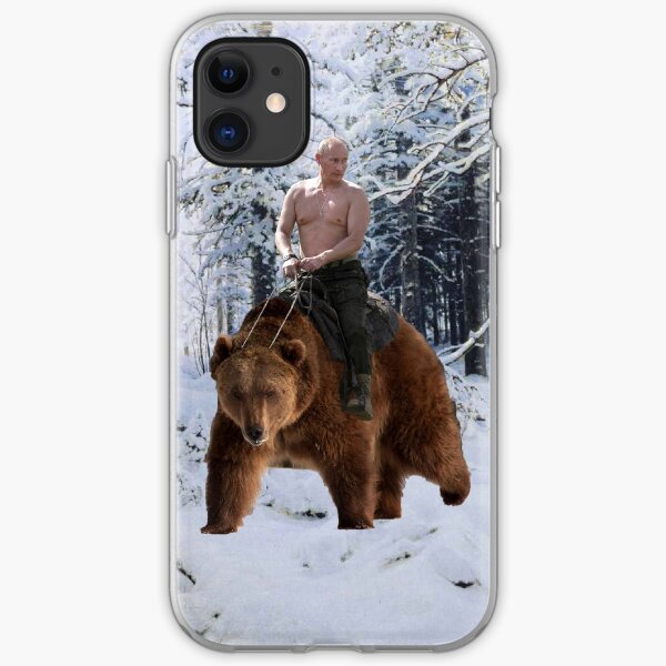 Putin on a bear iPhone Soft Case