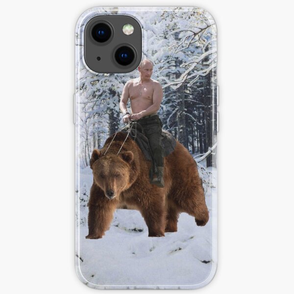 Putin on a bear iPhone Soft Case