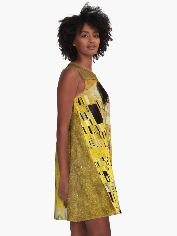 Alternate view of Klimt The Kiss A-Line Dress