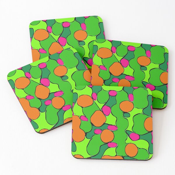 Item preview, BRIGHT AND FUNKY LAVA LAMP GREEN WITH ORANGE AND PINK BLOBS OF PSYCHEDELIC COLORS designed and sold by ozcushionstoo.