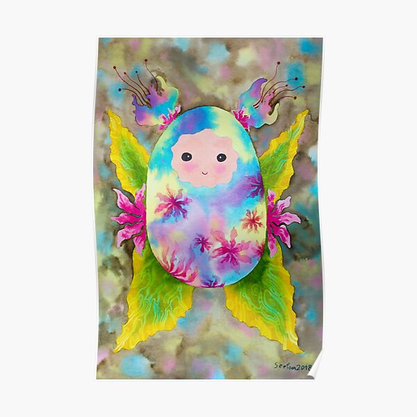Baby cocoon #5 earth tone Chrysalis newborn baby gift idea painting Poster