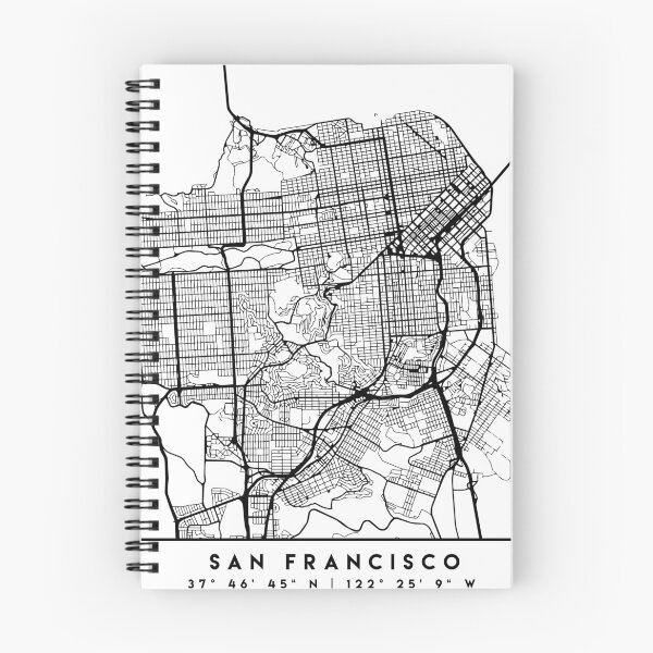 Item preview, SAN FRANCISCO CALIFORNIA BLACK CITY STREET MAP ART designed and sold by deificusArt.