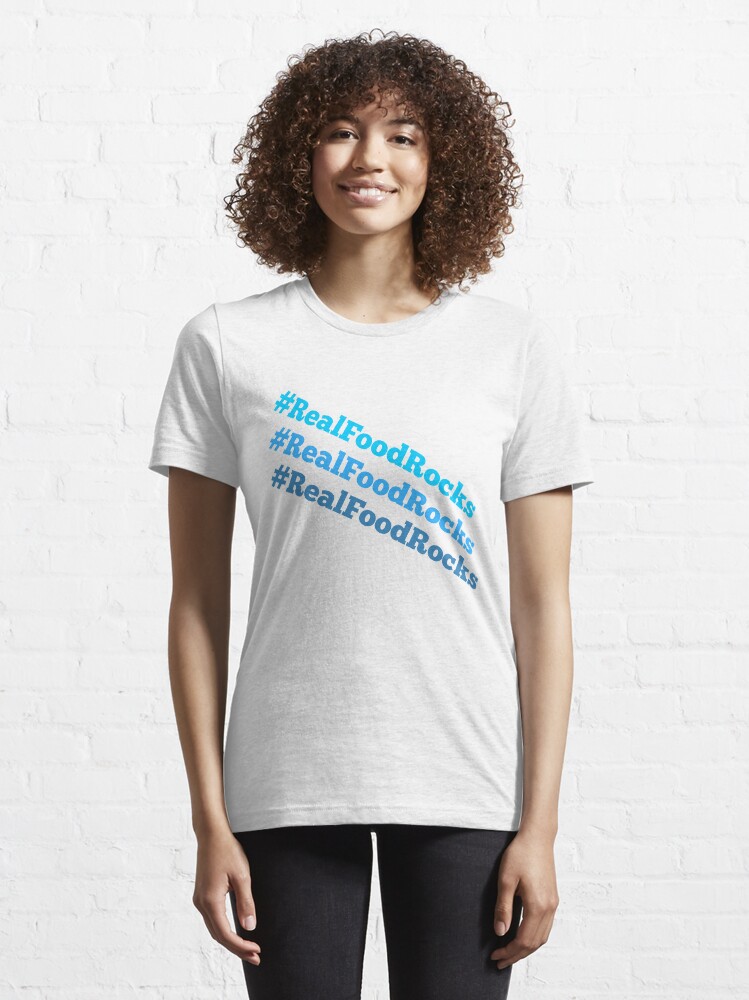 Alternate view of Triple #RealFoodRocks Essential T-Shirt