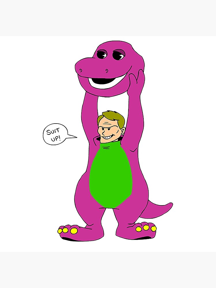 Lámina rígida «Dibujos animados de caricatura de dinosaurio de Barney» de  Yoqv | Redbubble