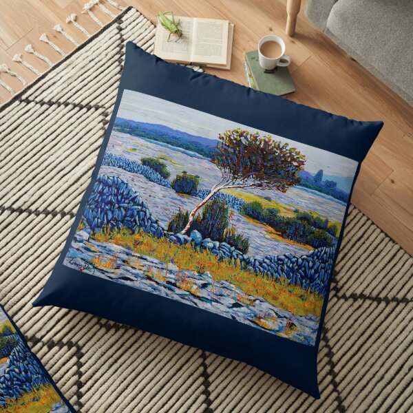 Burren Tree, County Clare Ireland Floor Pillow