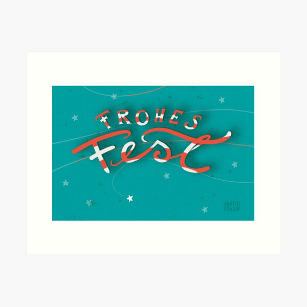 FROHES FEST - mit Sternchen Kunstdruck