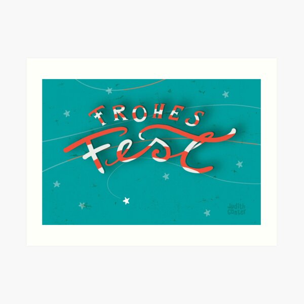 FROHES FEST - mit Sternchen Kunstdruck