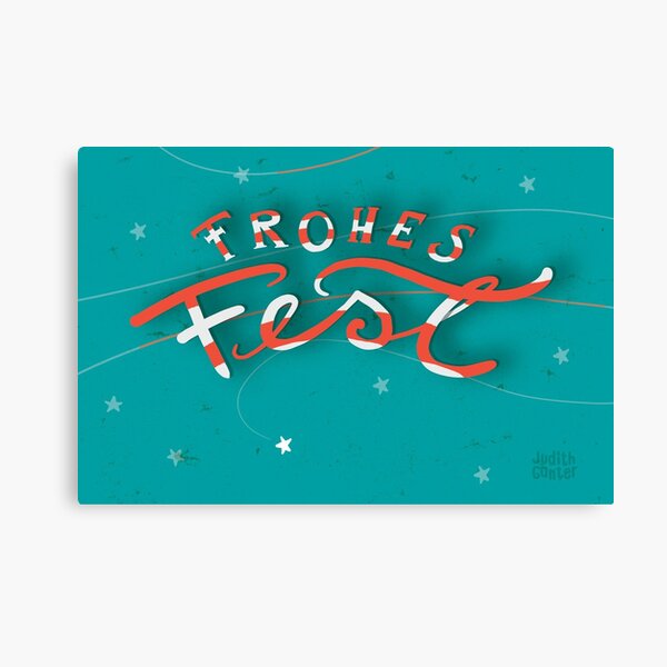 FROHES FEST - mit Sternchen Leinwanddruck