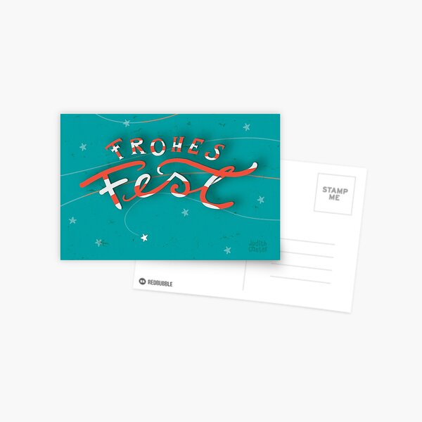 FROHES FEST - mit Sternchen Postkarte