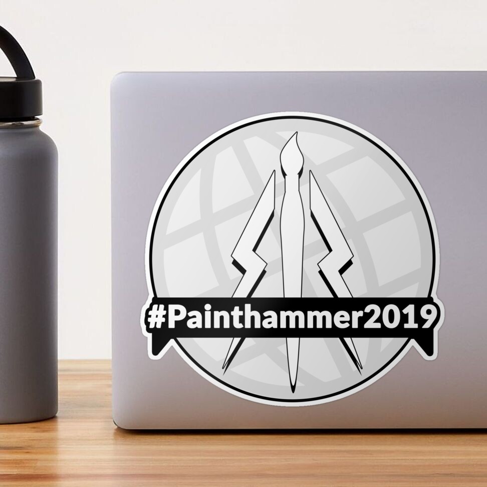 Painthammer 2019 Greyscale Logo Sticker