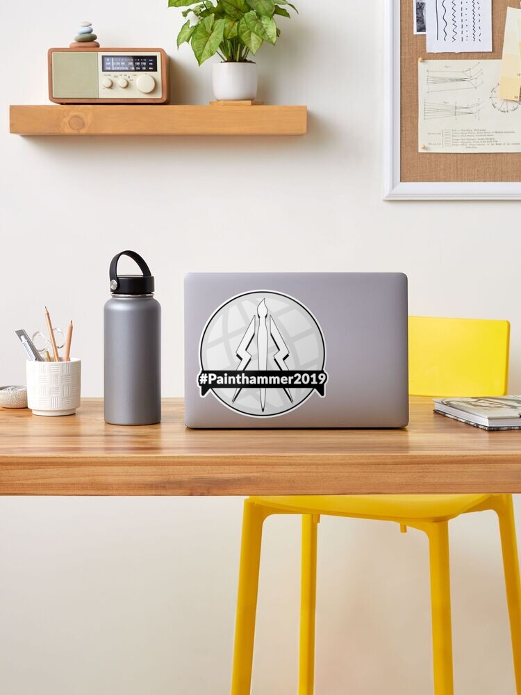 Alternate view of Painthammer 2019 Greyscale Logo Sticker